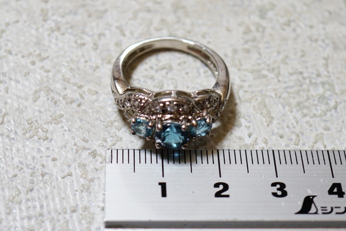 134 ブルートパーズ ジルコニア リング 指輪 アクセサリー SILVER 925刻印 色石 宝石 カラーストーン 装飾品の画像8