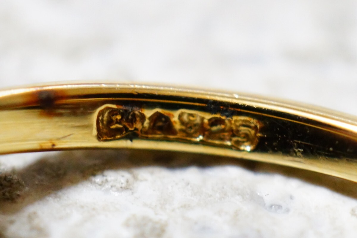 133 合成石 ゴールドカラー リング 指輪 ヴィンテージ アクセサリー SILVER 925刻印 アンティーク 色石 宝石 カラーストーン 装飾品の画像4
