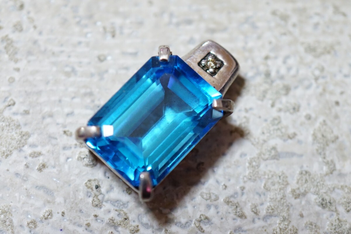 535 blues pi flannel natural diamond pendant necklace Vintage accessory SILVER stamp gem color stone color stone ornament 