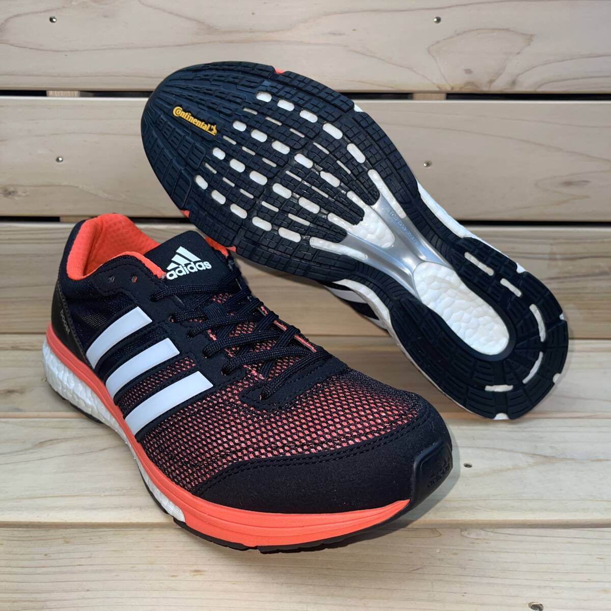 1円 スタート アディダス 27.5cm アディゼロ ボストン ブースト ブラック ホワイト 税込定価14300円 adidas adizero Boston boost 5 m_画像1