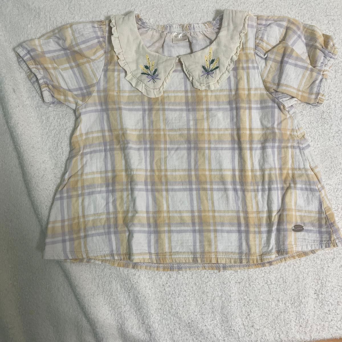 半袖Tシャツ 子供服 女の子 カットソー　ブラウス　100 テータテート　チェック