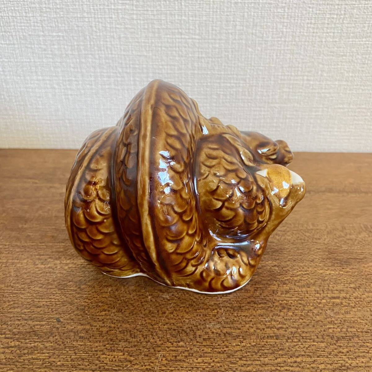 九谷焼 二代 徳田八十吉/都賀田勇馬 合作 深厚釉 龍 辰 丙辰置物 縁起物 二代 徳田八十吉 都賀田勇馬 合作 辰置物 / 九谷焼 干支 置物