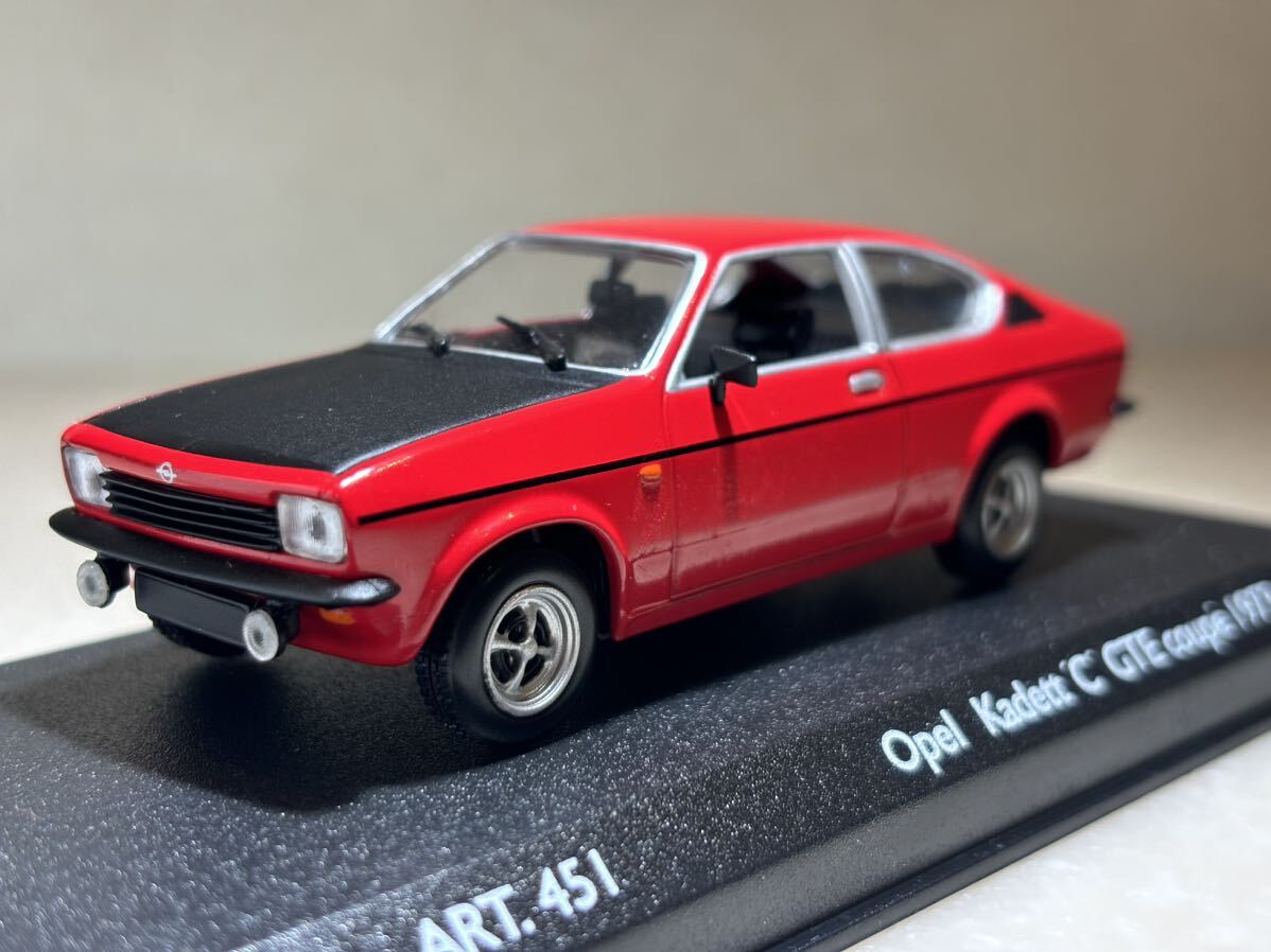 1/43 「オペル カデットC クーペ GTE」レッド　1973年 「いすゞ ジェミニ クーペ」 兄弟車 ディテイルカーズ製　ART.451_画像1