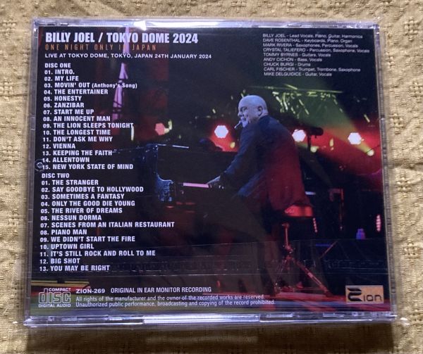 BILLY JOEL / TOKYO DOME 2024 : ORIGINAL IN EAR MONITOR RECORDING (2CD + 2CDR) Numbered Stickered Edition 廃盤！_画像2