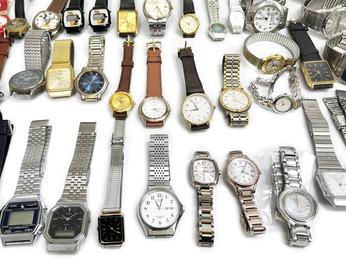 セイコーアルバ シチズン カシオ のみ ブランド腕時計 大量まとめて 61個 アナログ デジタル QZ 自動巻 ソーラー XC EXCEED Disney 現状品_画像5