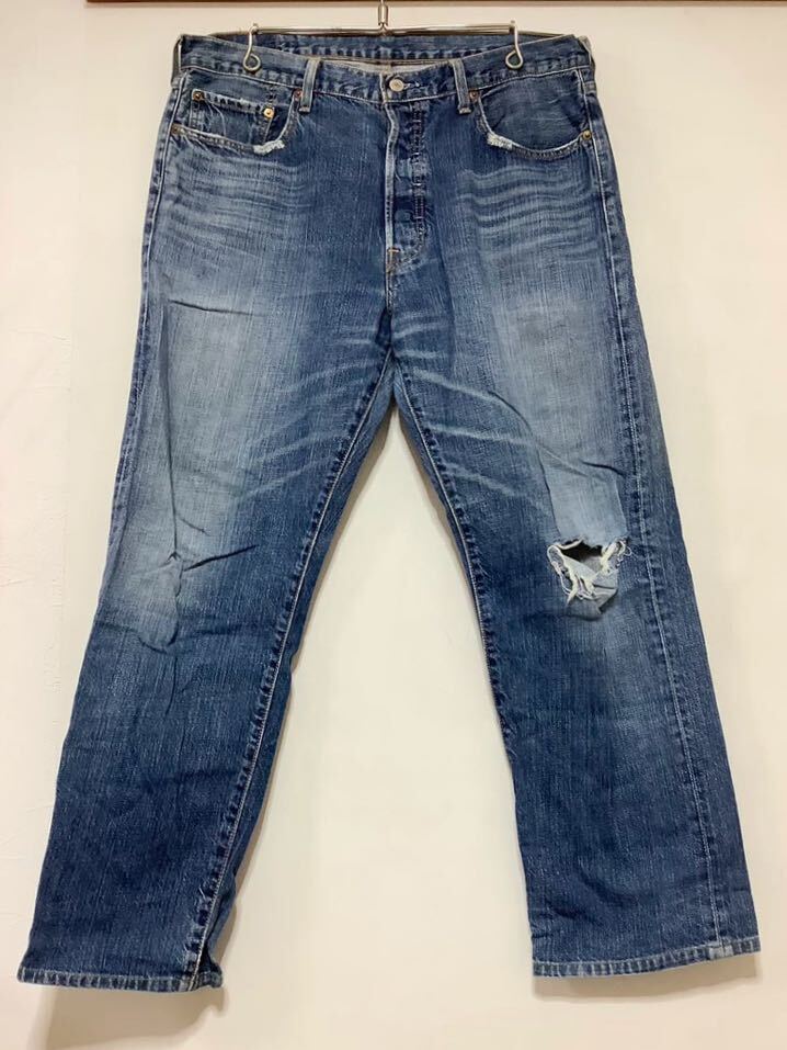 O-1252 Levi's リーバイス 501 デニムパンツ W36 ユーズド加工 ビッグサイズ アメカジ ジーンズ ジーパン _画像1