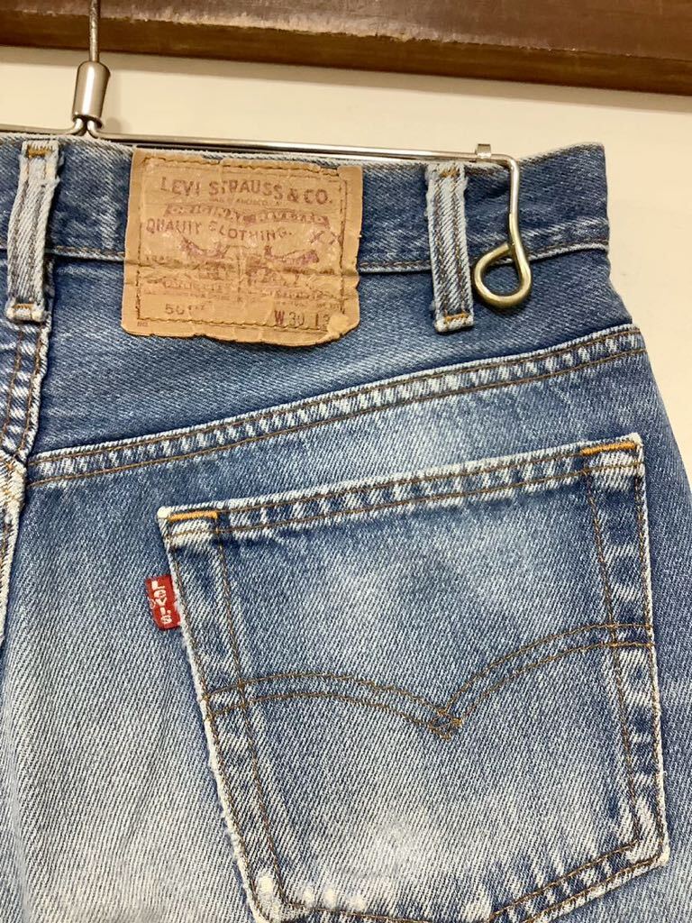 O-1266 USA製 Levi's リーバイス 501xx デニムハーフパンツ W30 ユーズド加工 カットオフ 00's オールド デニムショートパンツ 半パン_画像3