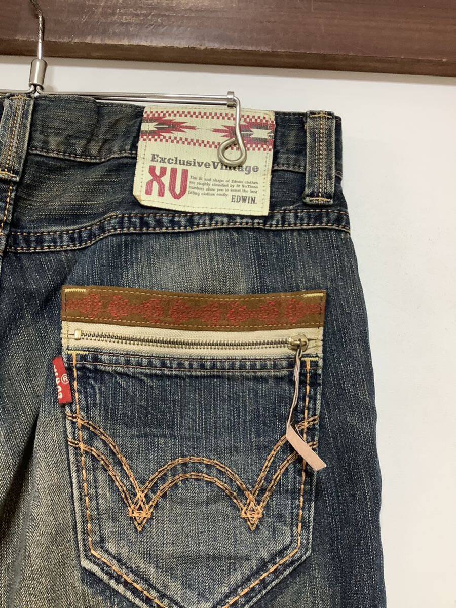 N-1216 EDWIN EXCLUSIVE VINTAGE Edwin 434XVS Denim pants W34 used processing jeans ji- bread made in Japan 