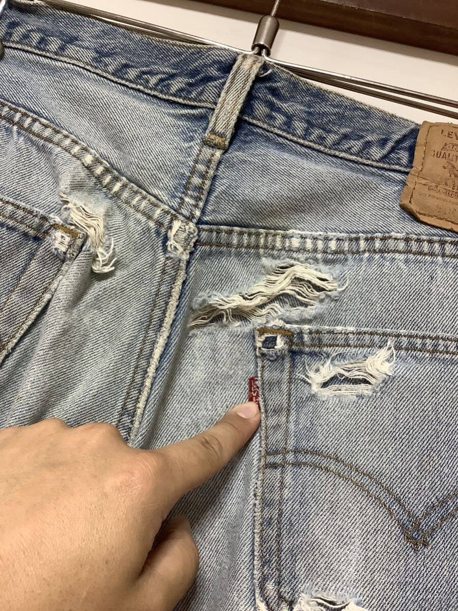 N-1235 USA製 Levi's リーバイス 501 90's ビンテージ デニムパンツ W36 ダメージ ジーパン ジーンズ _画像6