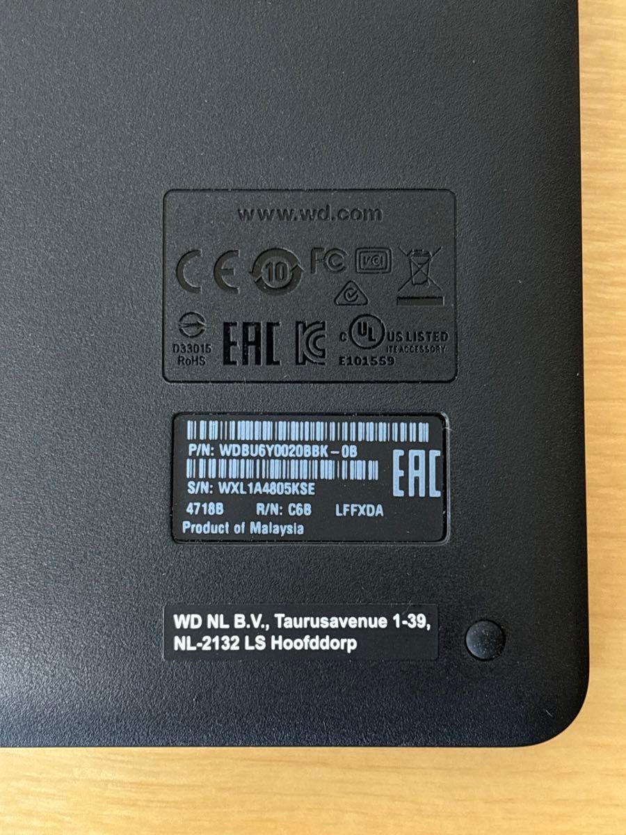 WD ウエスタンデジタル ポータブルHDD 2TB WDBU6Y0020BBK