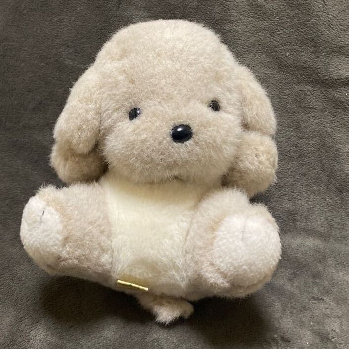 昭和レトロ　うめ吉　19㎝　赤ちゃん　犬　ぬいぐるみ　ベージュ　当時物_画像1