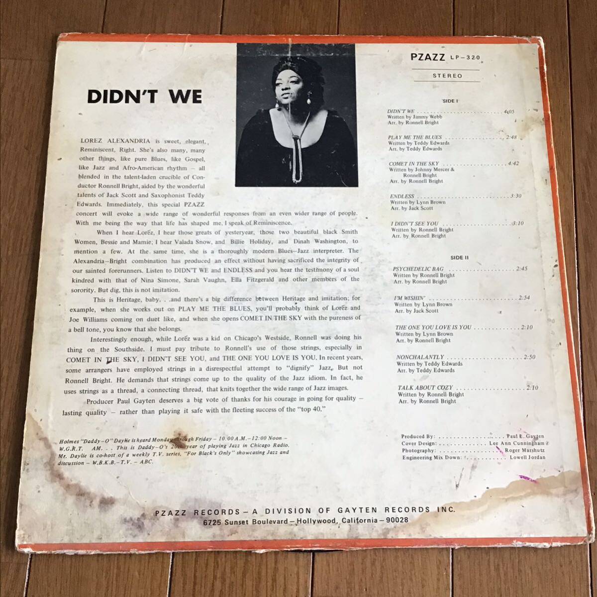 US盤 / Lorez Alexandria / Didn't We_画像2