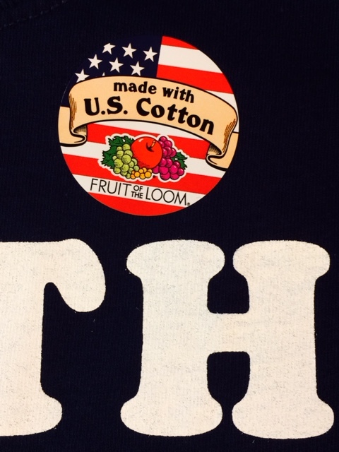 ★表記M/新品！U.S.Cotton使用.フルーツオブザルーム.FRUIT OF THE LOOM.紺.メッセージプリントTシャツ.f&e.ヴィンテージラギッドスタイル_画像9