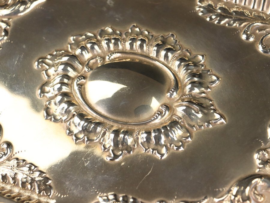 .* genuine article guarantee Britain made 1800 period antique original silver made sterling silver tray 27×19. weight 230g
