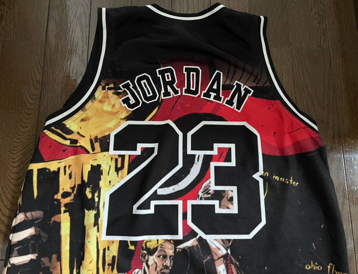 希少 NBA JORDAN #23 ユニフォーム サイズL マイケル・ジョーダン BULLS ゲームシャツ デニス ロッドマンシカゴ・ブルズ NIKE ナイキ 美品の画像6