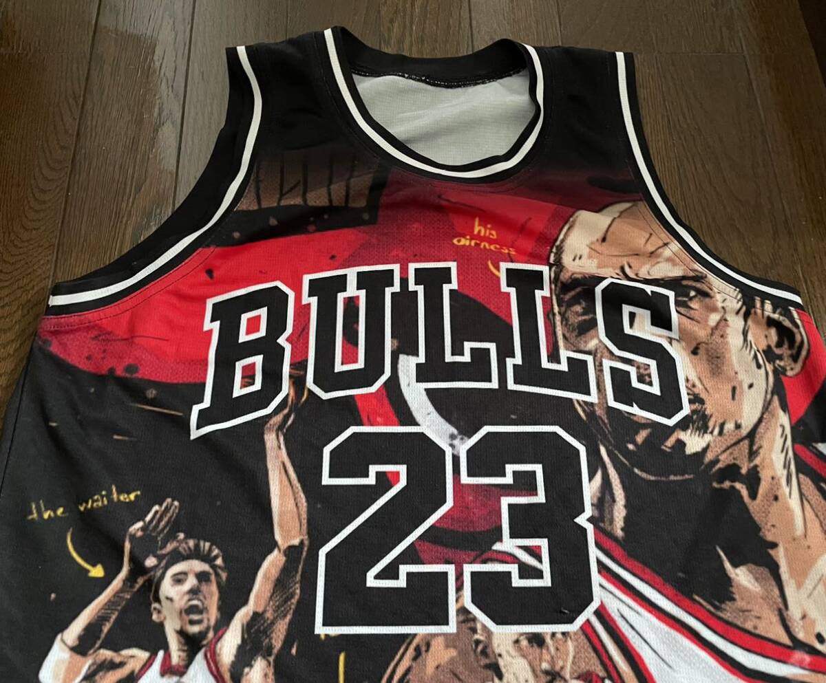 希少 NBA JORDAN #23 ユニフォーム サイズL マイケル・ジョーダン BULLS ゲームシャツ デニス ロッドマンシカゴ・ブルズ NIKE ナイキ 美品の画像3