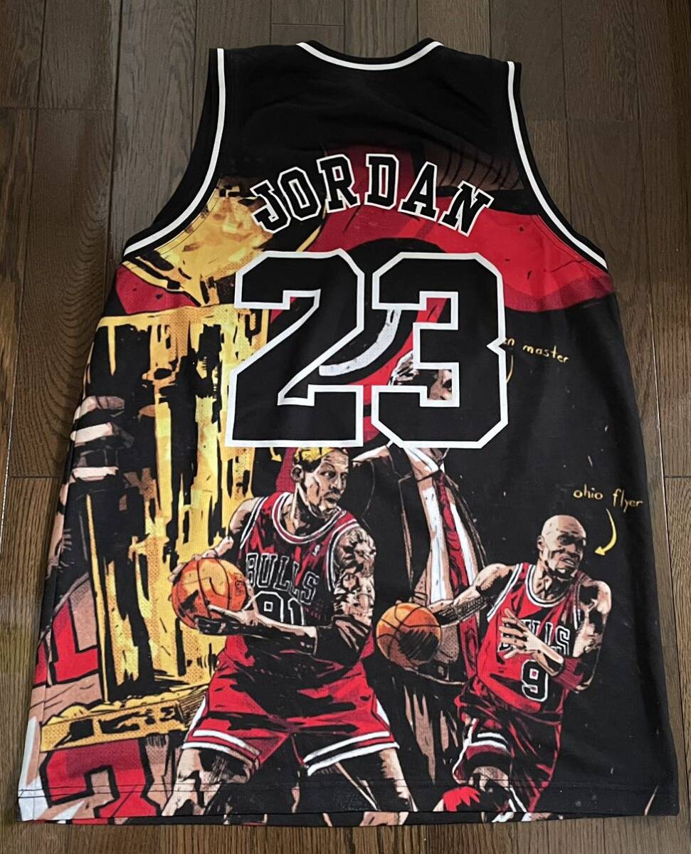 希少 NBA JORDAN #23 ユニフォーム サイズL マイケル・ジョーダン BULLS ゲームシャツ デニス ロッドマンシカゴ・ブルズ NIKE ナイキ 美品の画像1