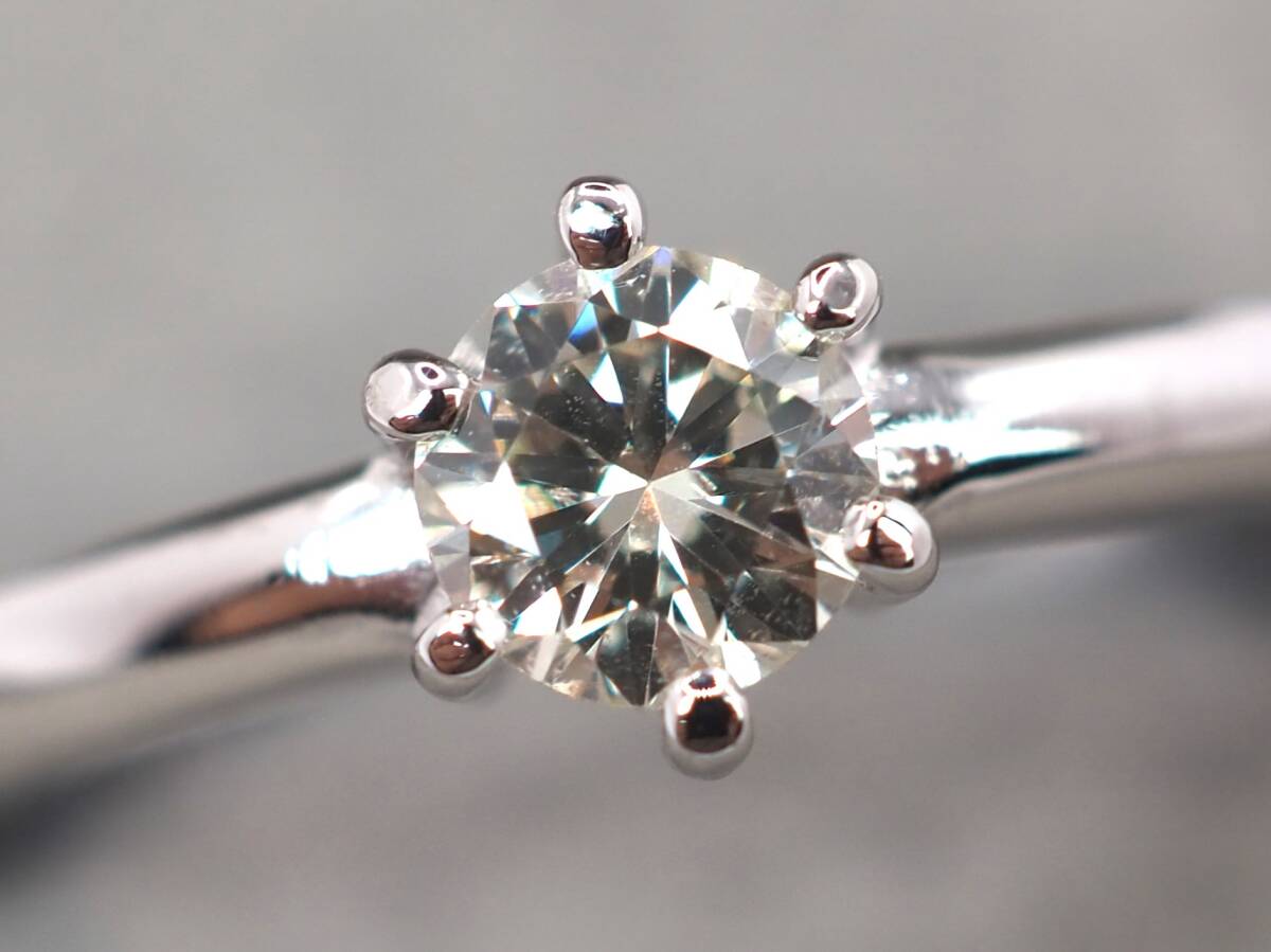 【3972P】Pt900プラチナ 天然ダイヤモンド 0.342ct/3.3g リング 指輪 #10_画像1