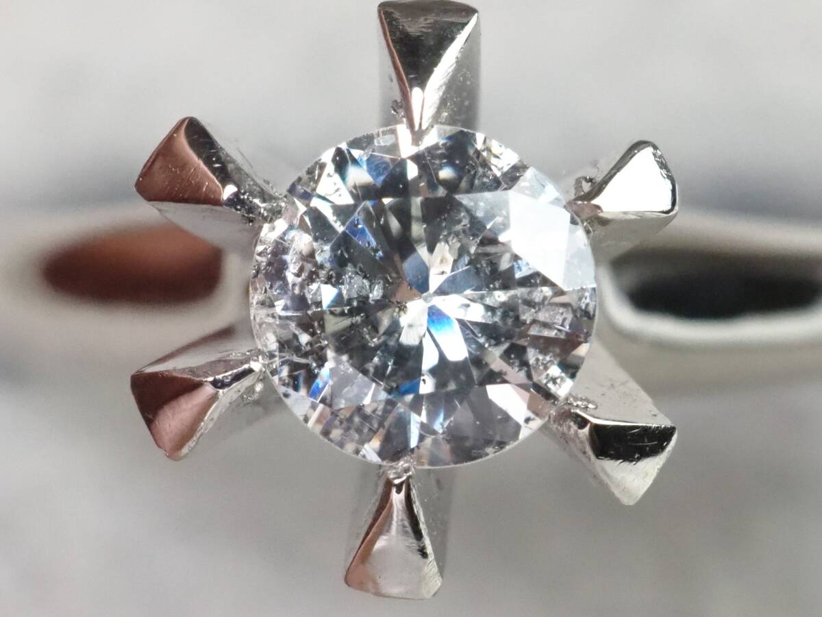 【3897A】Pt900プラチナ 天然ダイヤモンド 0.30ct/2.77g リング 指輪 ♯9の画像1