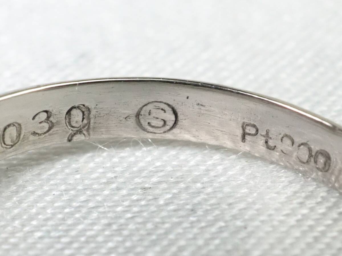 【3897A】Pt900プラチナ 天然ダイヤモンド 0.30ct/2.77g リング 指輪 ♯9の画像10