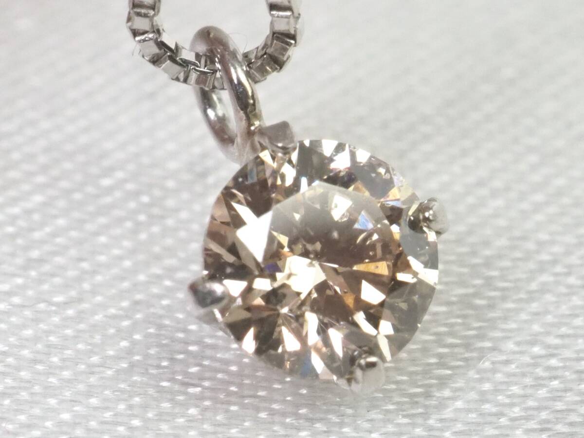 [3911A]Pt900/Pt850 platinum natural diamond 0.30ct/1.6g necklace 