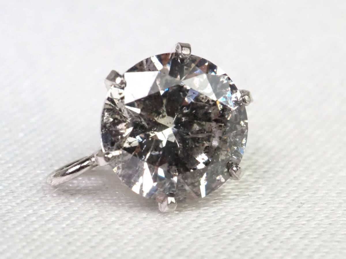 【3883P】鑑別付 Pt999プラチナ 天然ダイヤモンド 0.7ct/0.5g ペンダントトップ_画像5