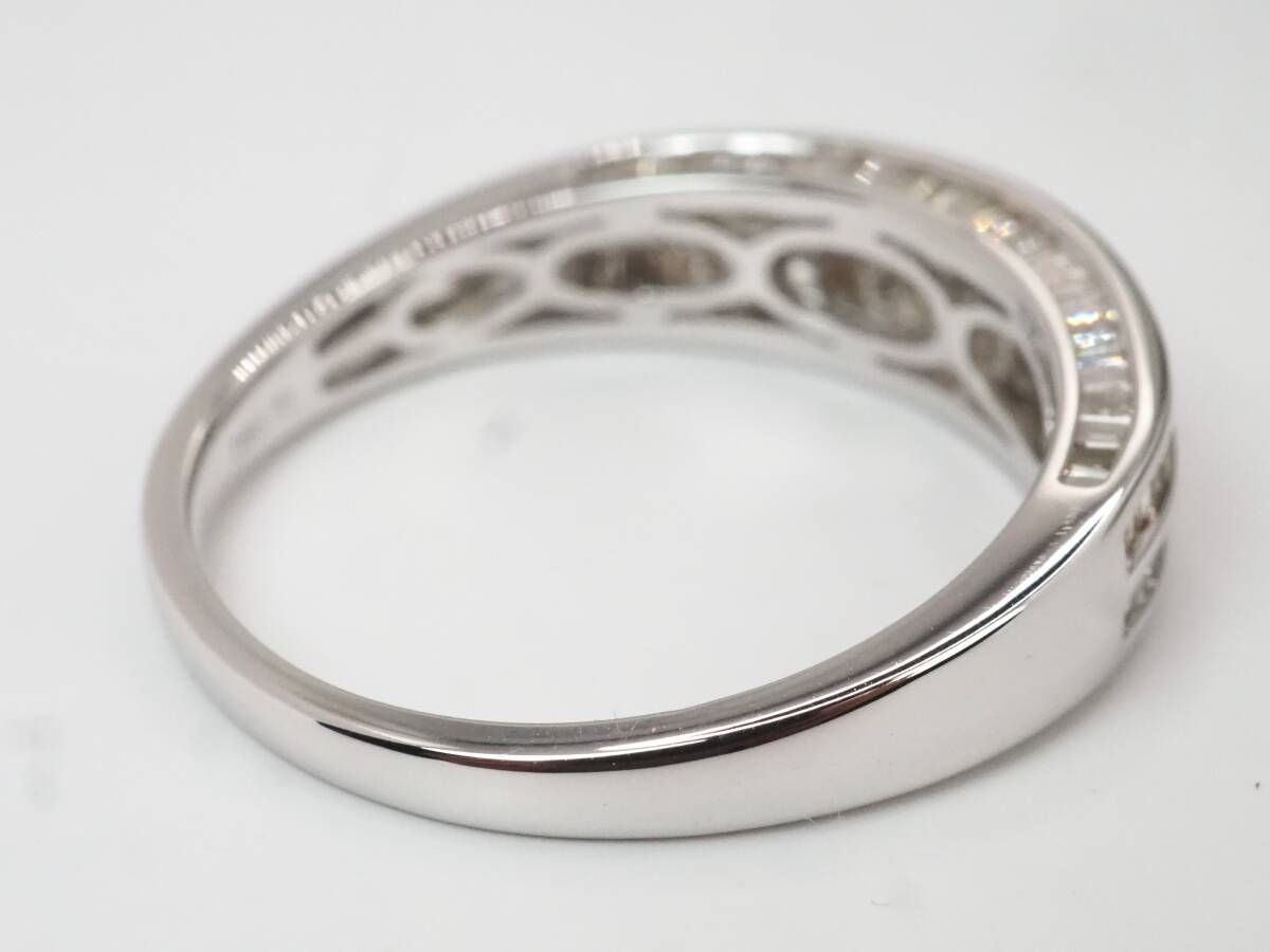 [3962P]K18WG белое золото ковш cut натуральный бриллиант 0.70ct/3.3g кольцо кольцо #15