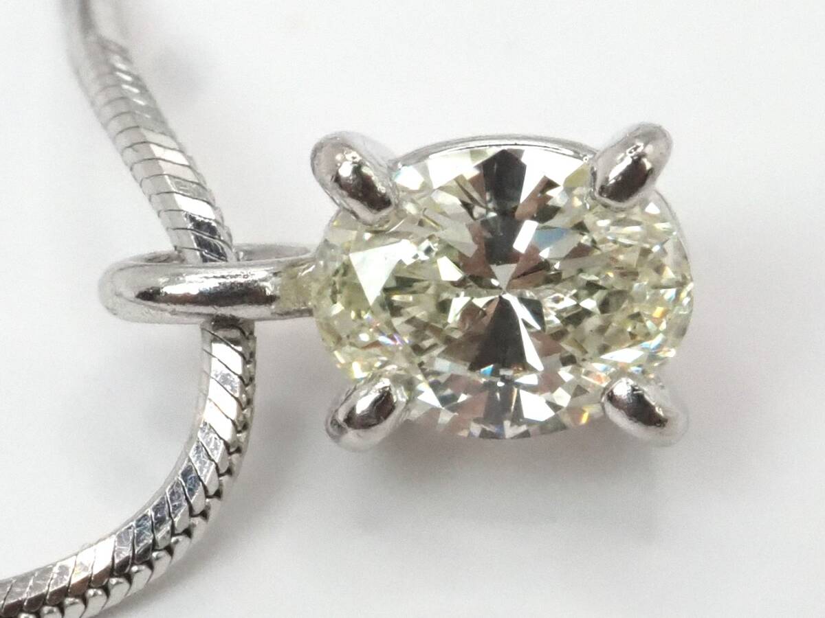 [3963P]Pt900/Pt850 platinum natural diamond 0.40ct/4.9g necklace 