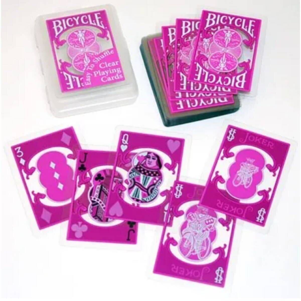 Bicycle Clear Playing Cards バイスクル クリア トランプ ピンク【絶版】の画像3
