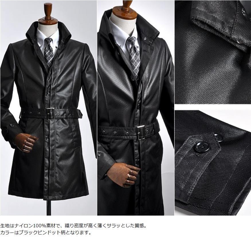 ☆Le orme☆スタンドカラーコート Mサイズ ブラック(黒)、V ☆Le orme☆スタンドカラーコート Mサイズ ブラック(黒)、V