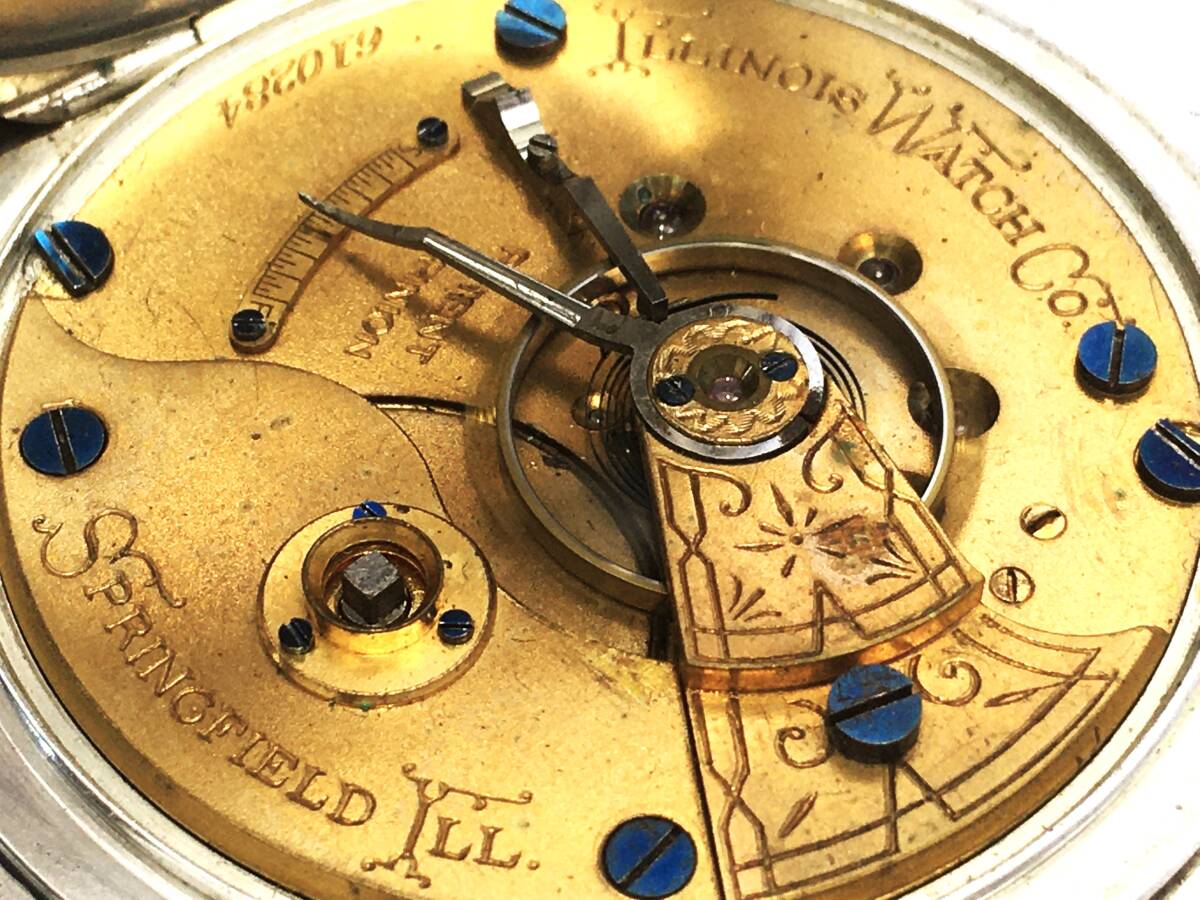 1886年製◆ILLINOIS 銀無垢COIN 大型18S 11石 Gr,2 イリノイ大型懐中時計◆_画像5