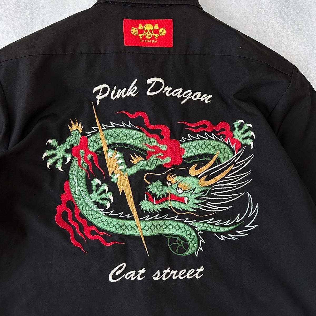 クリームソーダ ピンクドラゴン ボーリングシャツ Mサイズ クリームソーダ ピンクドラゴン ボーリングシャツ Mサイズ