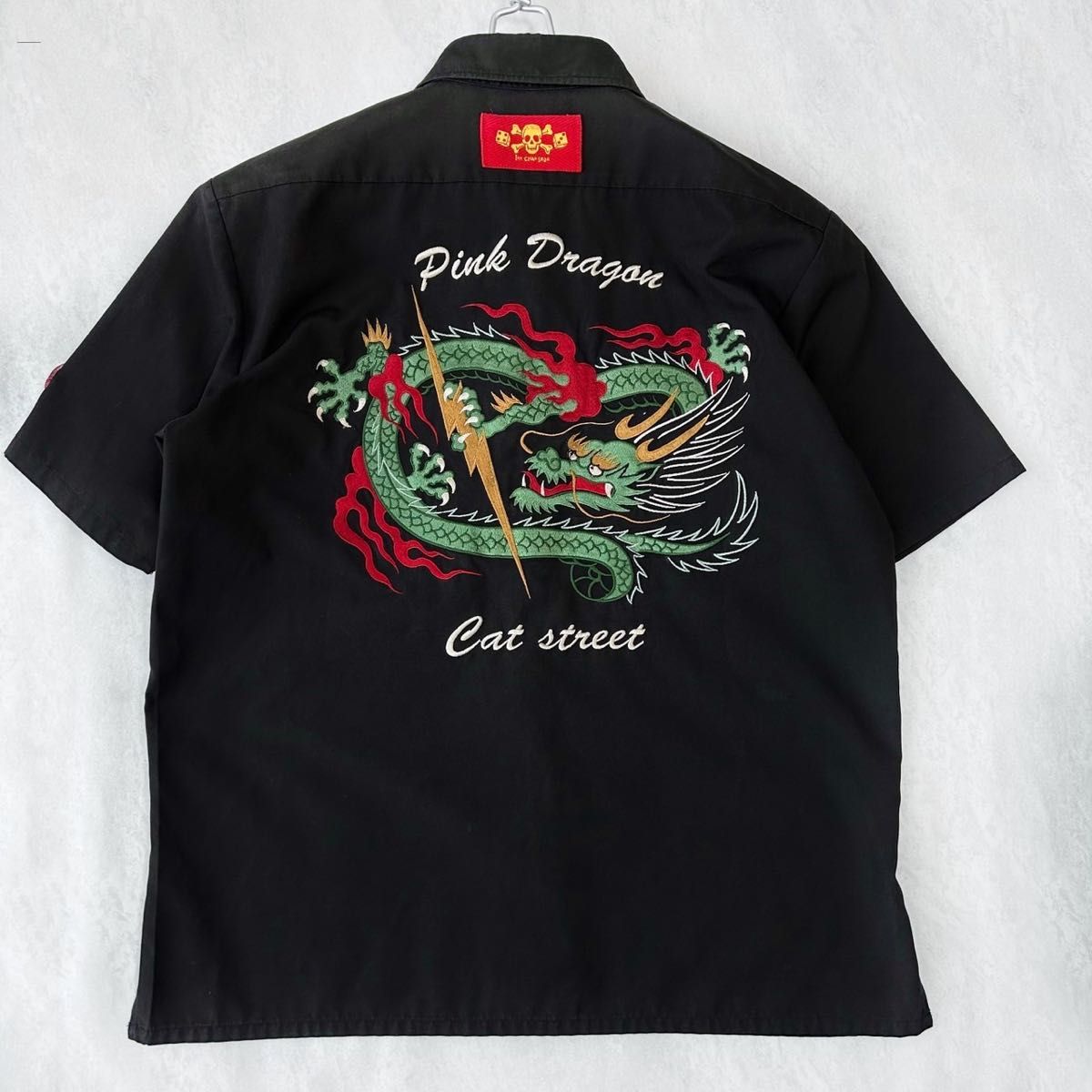 クリームソーダ ピンクドラゴン ボーリングシャツ Mサイズ クリームソーダ ピンクドラゴン ボーリングシャツ Mサイズ