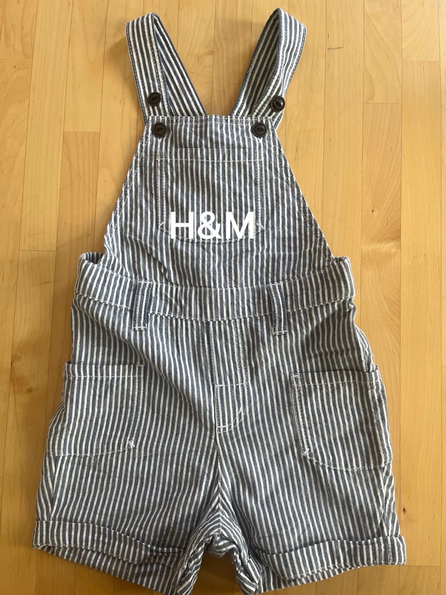 H&M  サロペット　ヒッコリー　オーバーオール　80