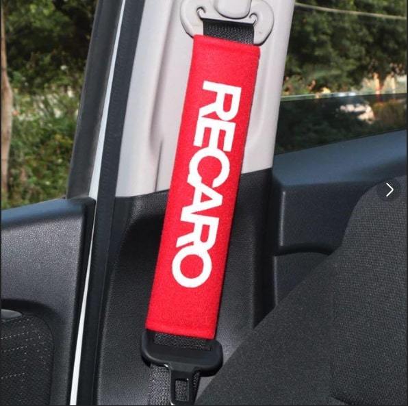 [ postage 140 jpy ][ red red black black ] Recaro seat belt cover shoulder pad door striker 1JZ 2JZ S13 STI TRD RECARO NISMO Mugen 