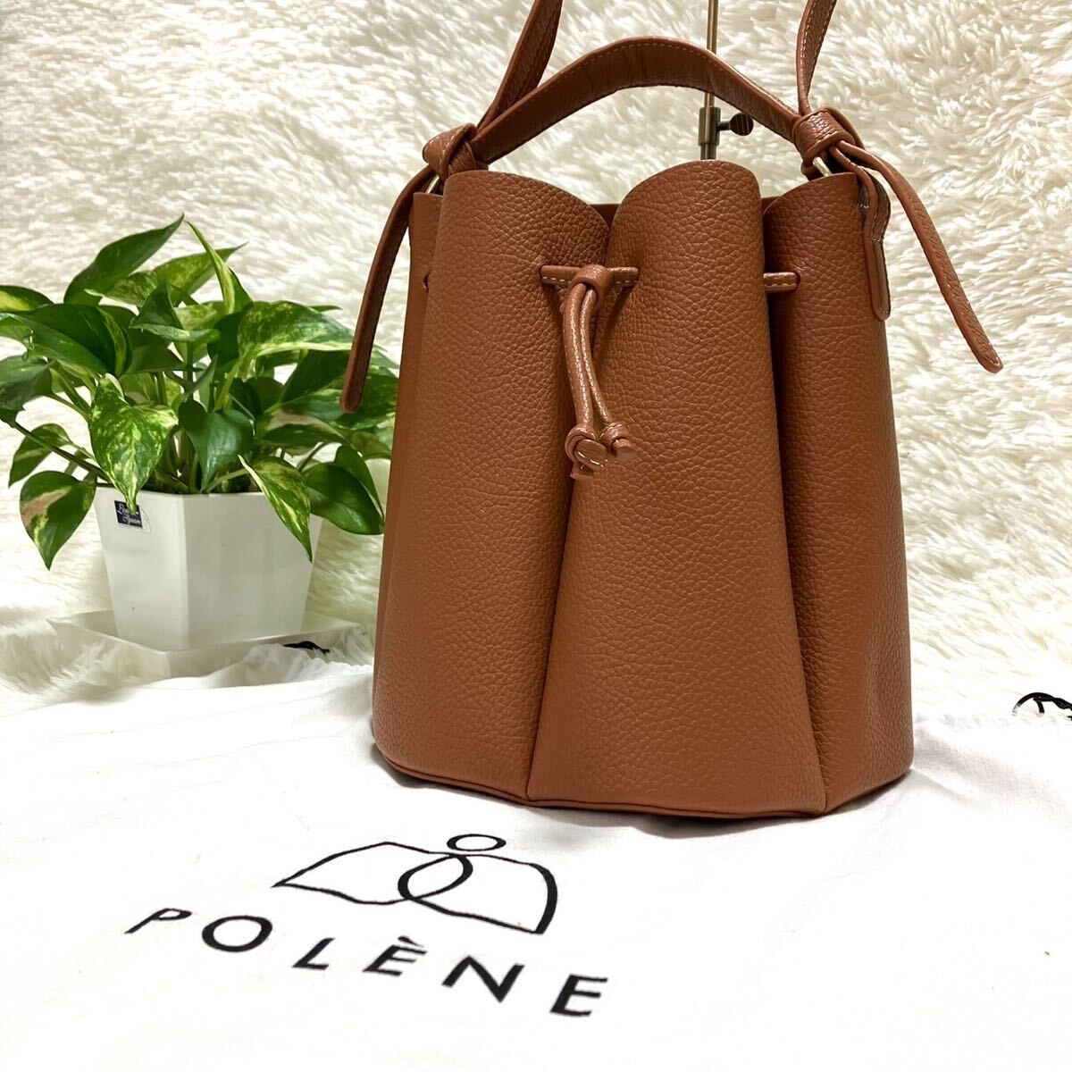 【1円〜極美品】POLENE 　ポレーヌNumro Huit　花　フラワーモチーフ　ハンドバッグ　ショルダーバッグ　クロスボディ　カヌレ 2way_画像1