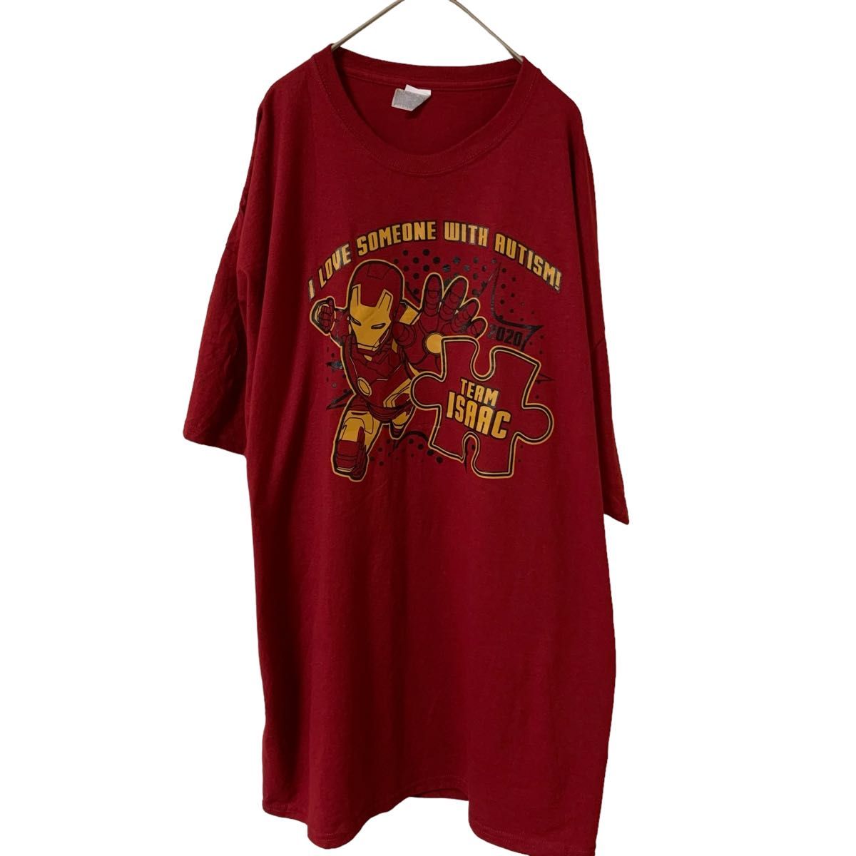 【US古着】jerzees アイアンマン バーガンディ 2XL Tシャツ 半袖 レギュラーヴィンテージ プリント メンズレディース