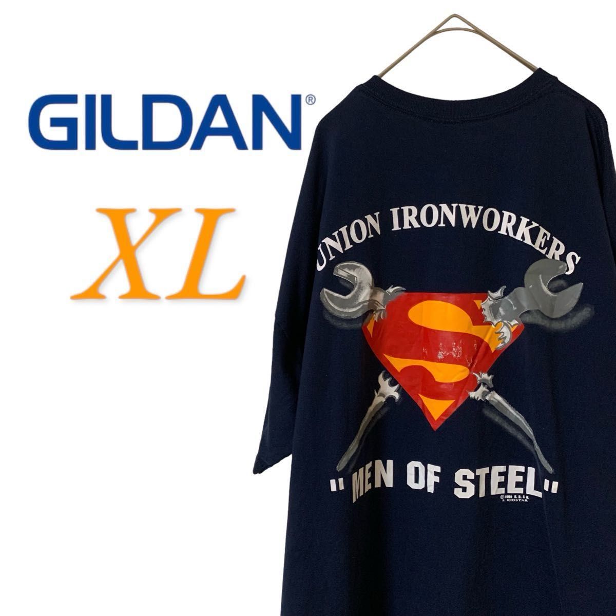 【US古着】2点セットGILDAN ギルダン ネイビー XL Tシャツ 半袖 レギュラーヴィンテージ プリント メンズ レディース