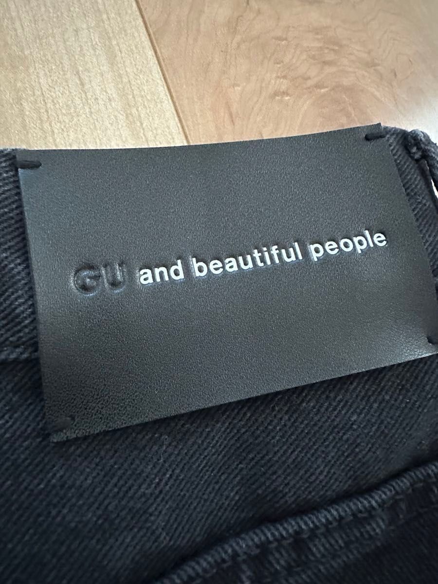 GU beautiful people ブラッシュドバルーンジーンズ　ユニセックス　M  ブラック