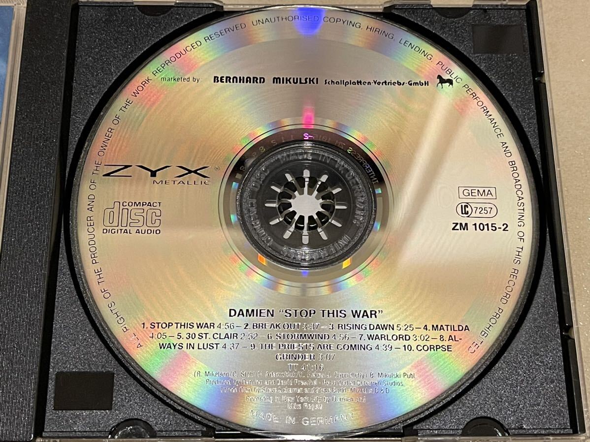 ■DAMIEN-Stop This War ZYX Metallic 1989年 ZM1015-2 西ドイツオリジナル盤CD 正規品 廃盤 正統派/パワーメタル_画像6