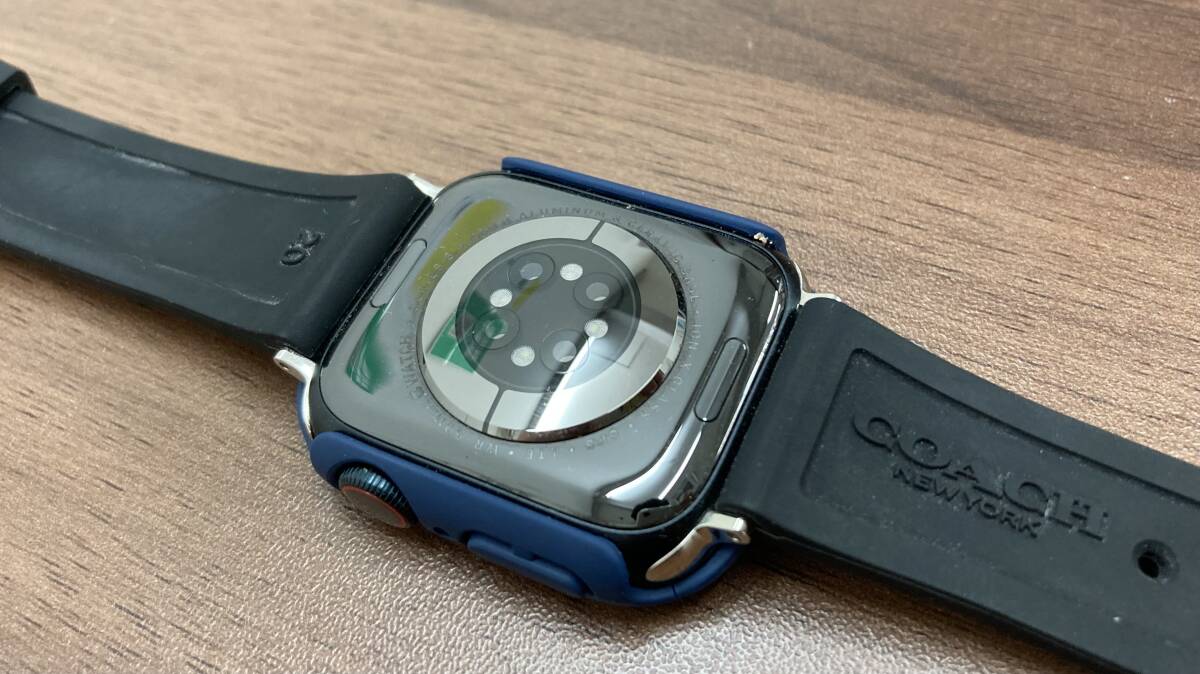 [ Apple Watch Series8 ][ Coach ремень + с футляром ][ GPS+Cellular модель ][ 41.] midnight aluminium коробка нет часы 