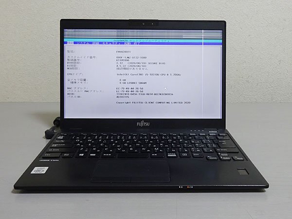 FUJITSU 第10世代 LIFEBOOK U9310/D Core i5 10310U 1.70GHz/8GB/なし フルHD Webカメラ 難あり_画像1