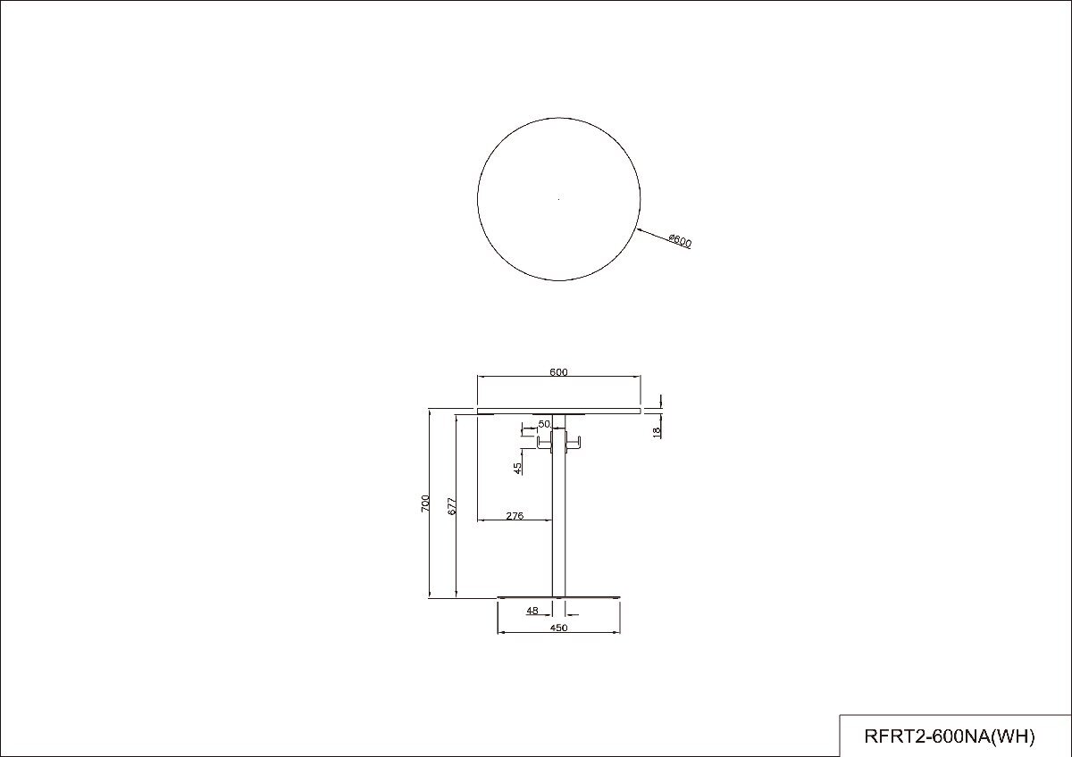 法人様限定商品 新品 リフレッシュテーブルII バッグハンガー付き W600 丸テーブル 円型 円形 テーブル RFRT2-600NA-BH_画像3