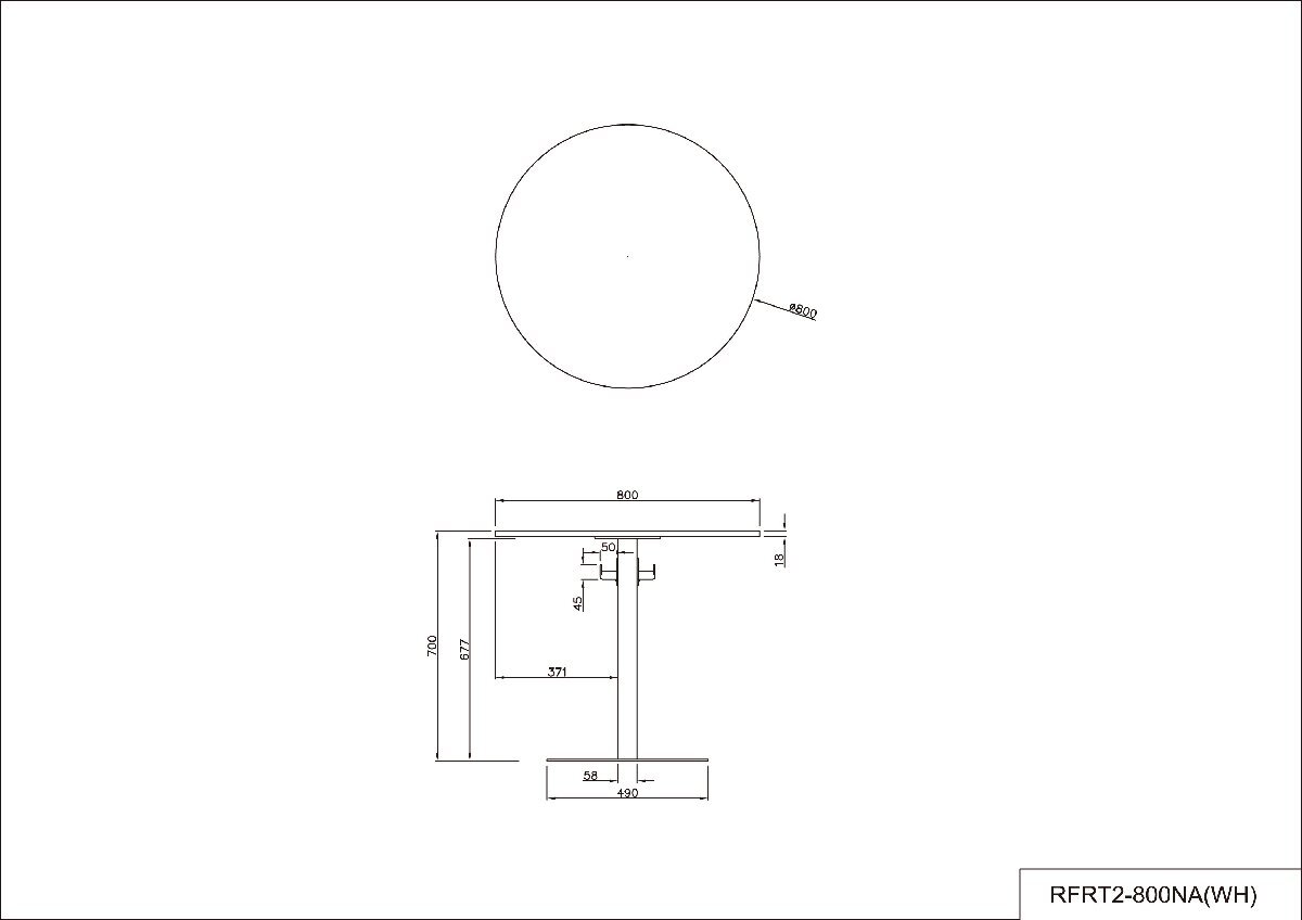 法人様限定商品 新品 リフレッシュテーブルII バッグハンガー付き W800 丸テーブル 円形 円型 テーブル RFRT2-800WH-BH_画像3