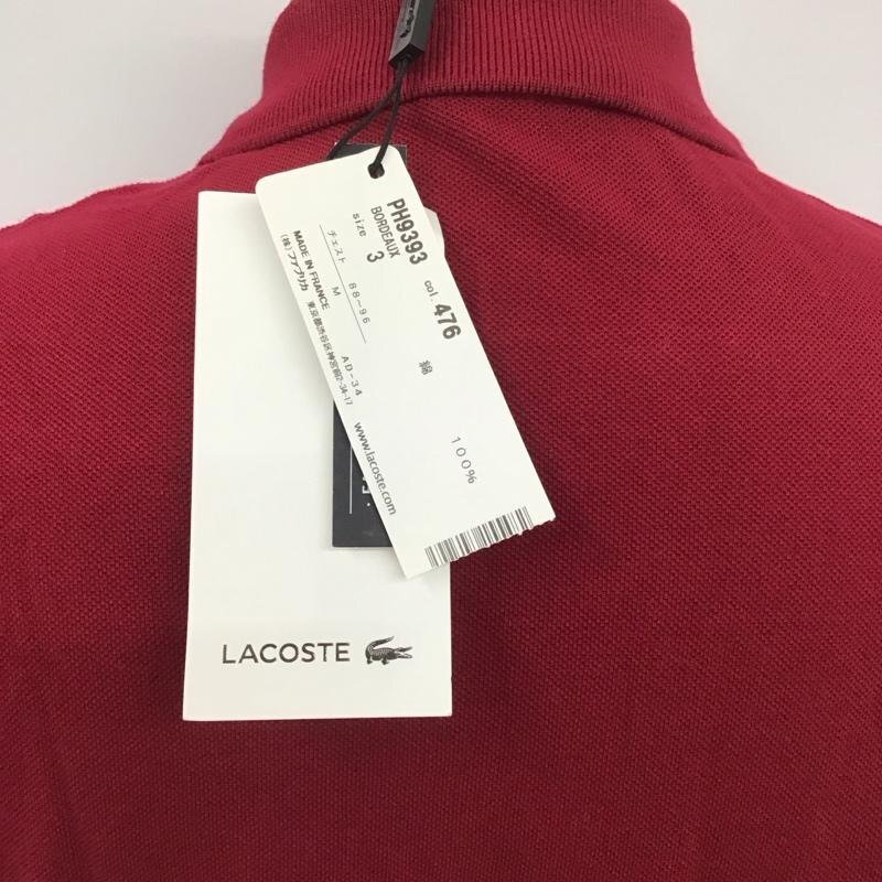 LACOSTE 3 ラコステ ポロシャツ 半袖 半袖 Polo Shirt えんじ / ワインレッド / 10111168_画像3