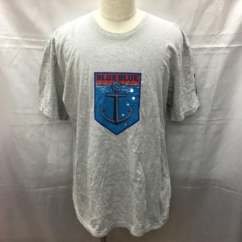 BLUE BLUE XL ブルーブルー Tシャツ 半袖 アンカーワッペンプリント T Shirt 灰 / グレー / 10111352_画像1
