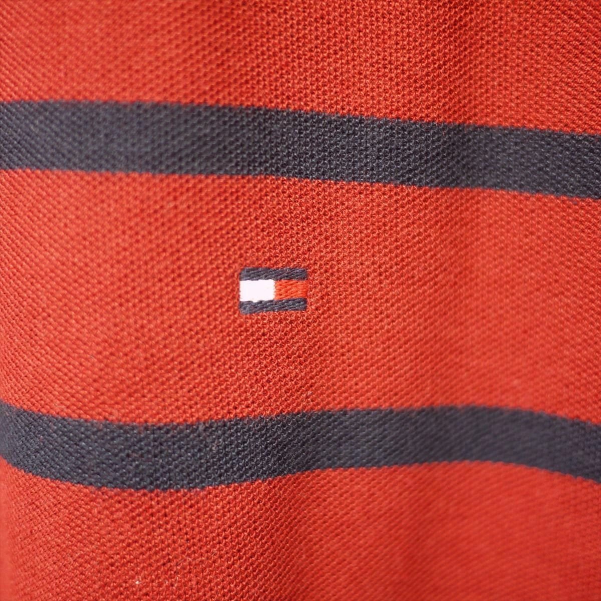  новый товар Tommy Hilfiger скорость . водонепроницаемый 4 person направление стрейч рубашка-поло (L) красный x темно-синий окантовка Golf тоже!TOMMY HILFIGER USA модель /ba4