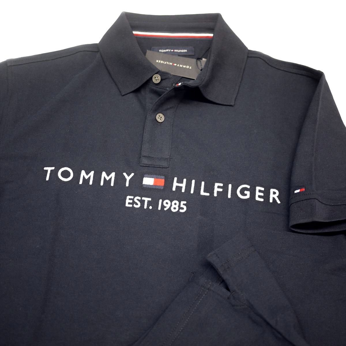 新品 トミーヒルフィガー 刺繍ロゴ ストレッチ ポロシャツ (XXL) ネイビー 紺 ゴルフにも！TOMMY HILFIGER USAモデル /ba170_画像6