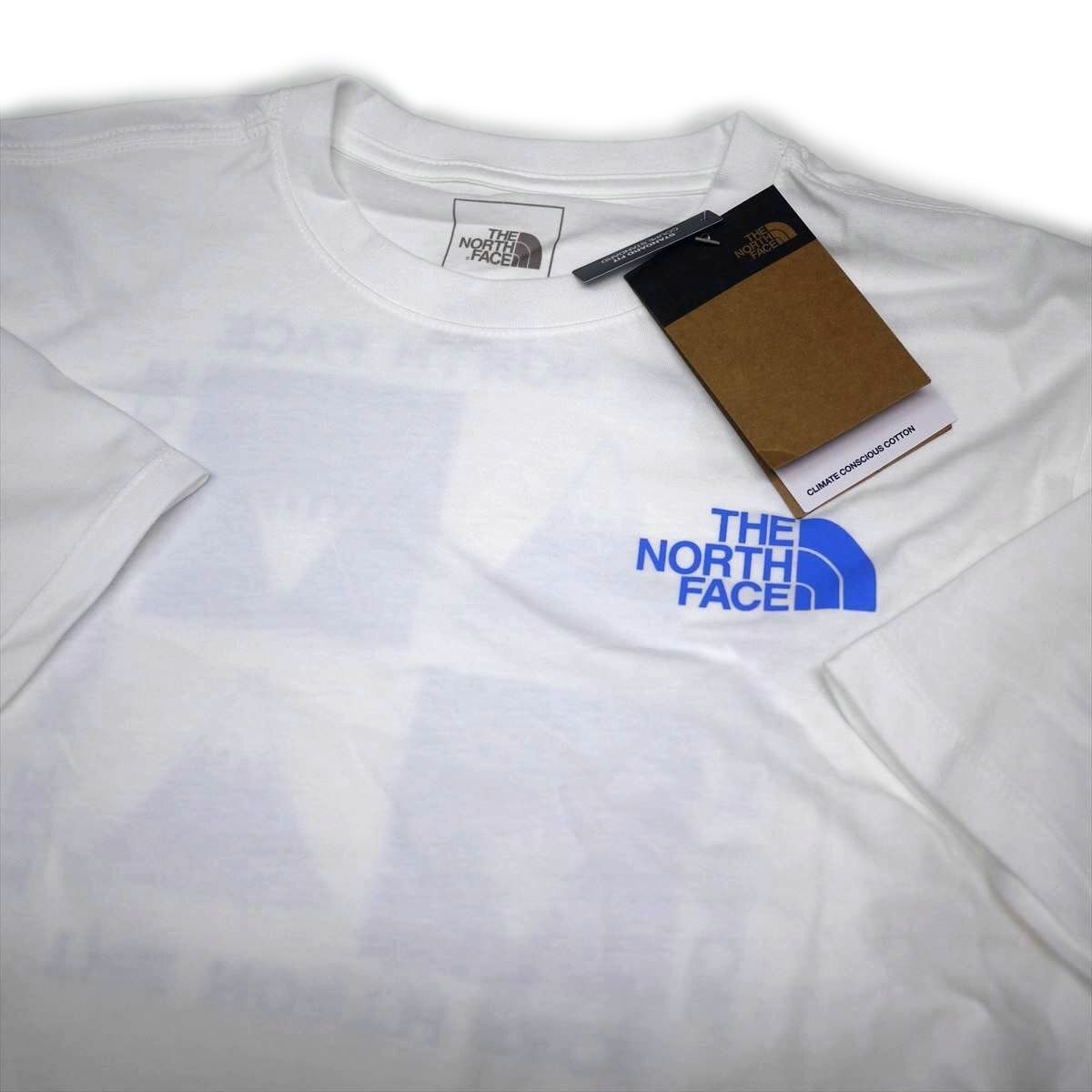 US正規新品 ノースフェイス ボックス プリント 半袖Tシャツ (XXL) ホワイトxブルー THE NORTH FACE /aa410_画像5