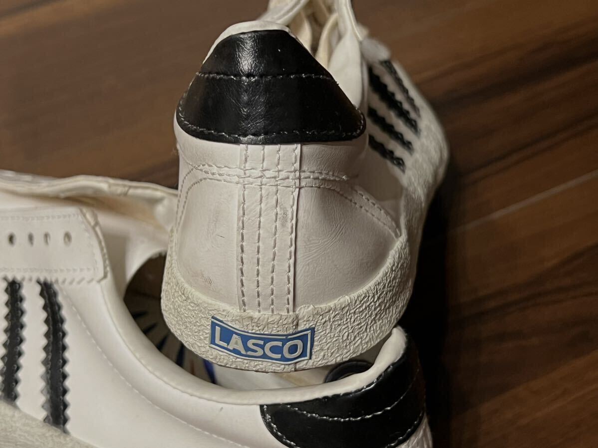 珍品70s LASCO 4本ラインレザースニーカーデッドストック9.5 日本製 国産ビンテージ 検adidasスーパースターusaストアブランド60s80s90s_画像7